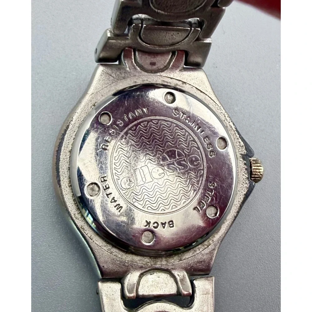 Vintage Ellesse Swiss Quartz Watch 200M Silver Tone Date Bracelet